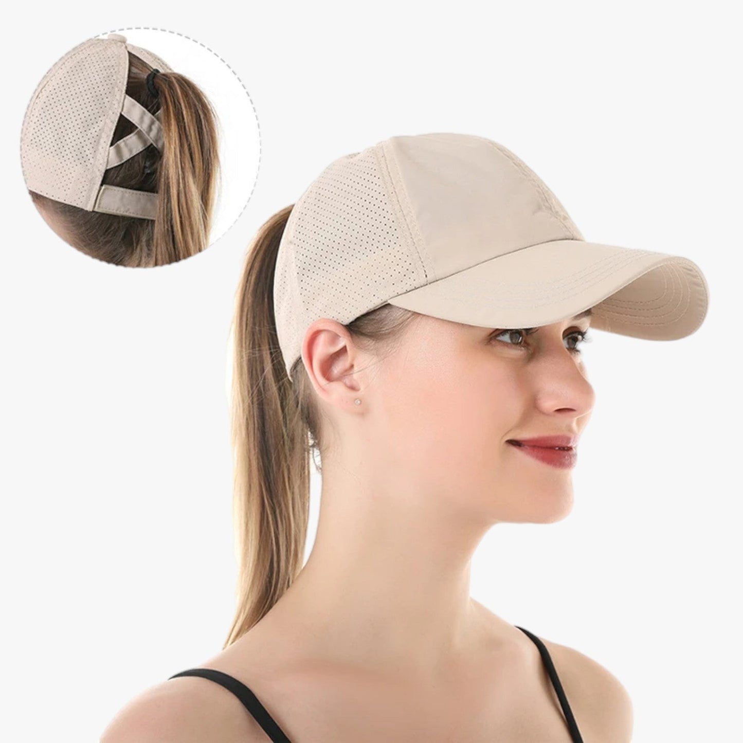 Aliyah | Sportcap für den Sommer mit Pferdeschwanz und atmungsaktivem Netzmaterial