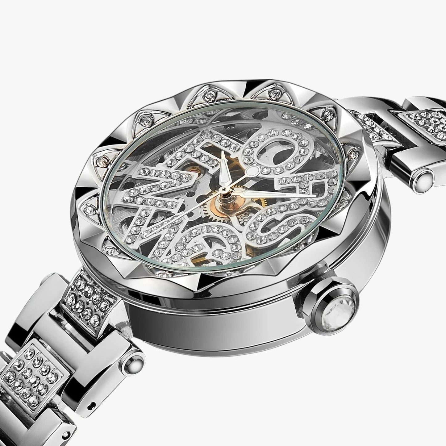 Ana | Luxus Frauen Uhr 2025 Mechanische Eleganz in Stahl und Diamanten 3D