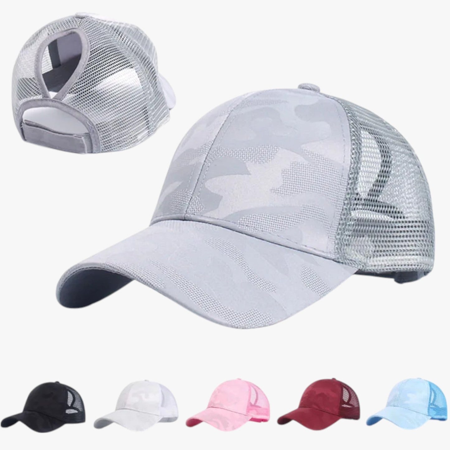 Blaire | Sommerhut in Camouflage mit Netz und Dutt