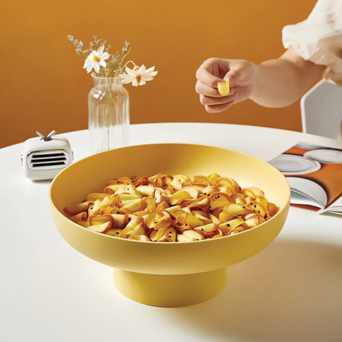 Schicke und runde Obstschale | Elegante und robuste Aufbewahrung für Ihre frischen Favoriten