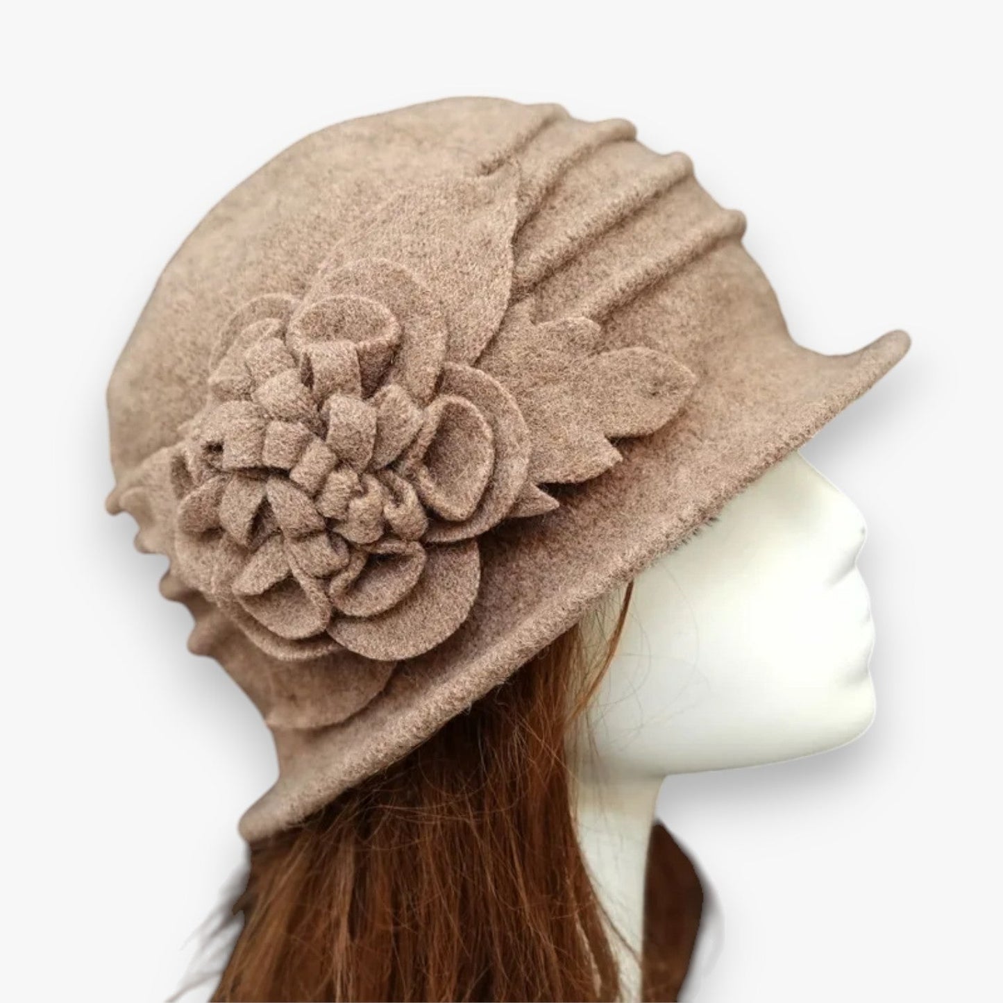 Arlett | Blomster Uld Fedora Hut für Mütter – Warm & Weich