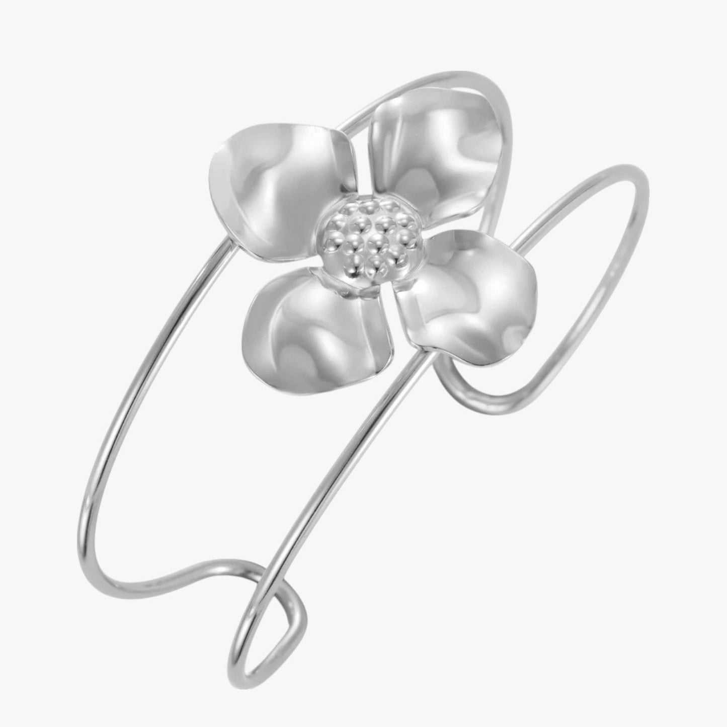 Vivian | Flora Gold Edelstahl Blumenarmband, Wasserdicht und Elegant