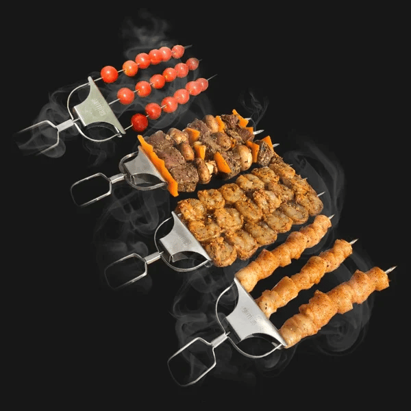 SkewGril | 3-Wege Grillspieß | Rostfreier Stahl