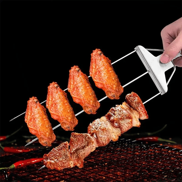 SkewGril | 3-Wege Grillspieß | Rostfreier Stahl