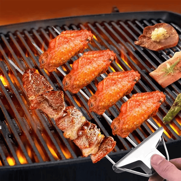SkewGril | 3-Wege Grillspieß | Rostfreier Stahl