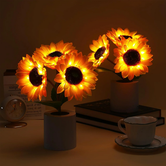 Sonnenblumenlampe Künstliche Sonnenblume im Topf mit LED-Lichtern für den Valentinstag, den Muttertag und Geburtstagsgeschenke