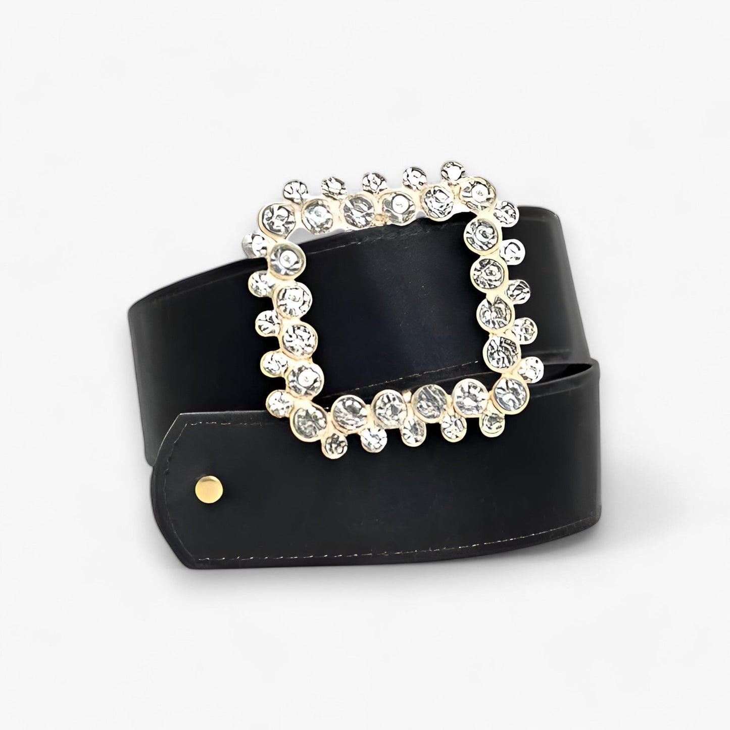 Strass | PU-Gürtel - Glamourös mit Glitzernder Schnalle