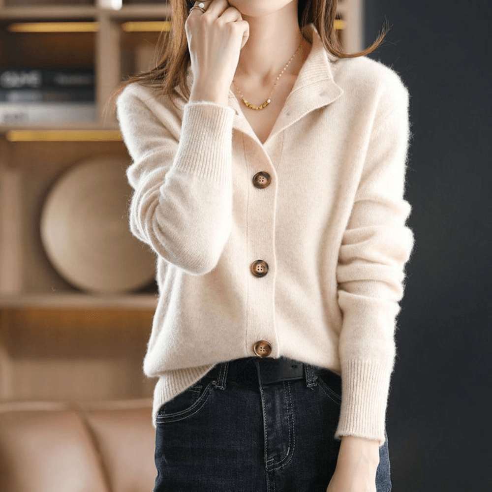 Stylische und gemütliche Kaschmir-Cardigan Winterkleidung für Frauen
