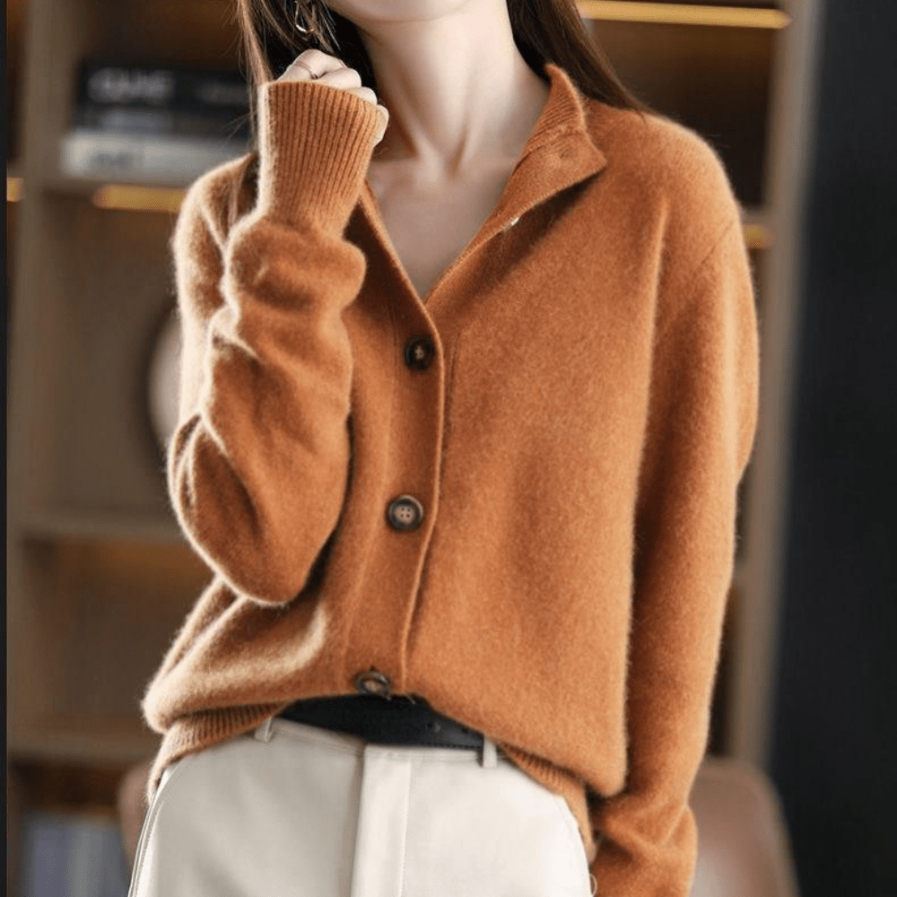 Stylische und gemütliche Kaschmir-Cardigan Winterkleidung für Frauen