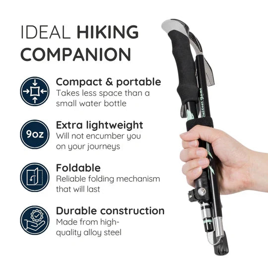 Trek Aid | Premium Automatischer Teleskop-Wanderstock