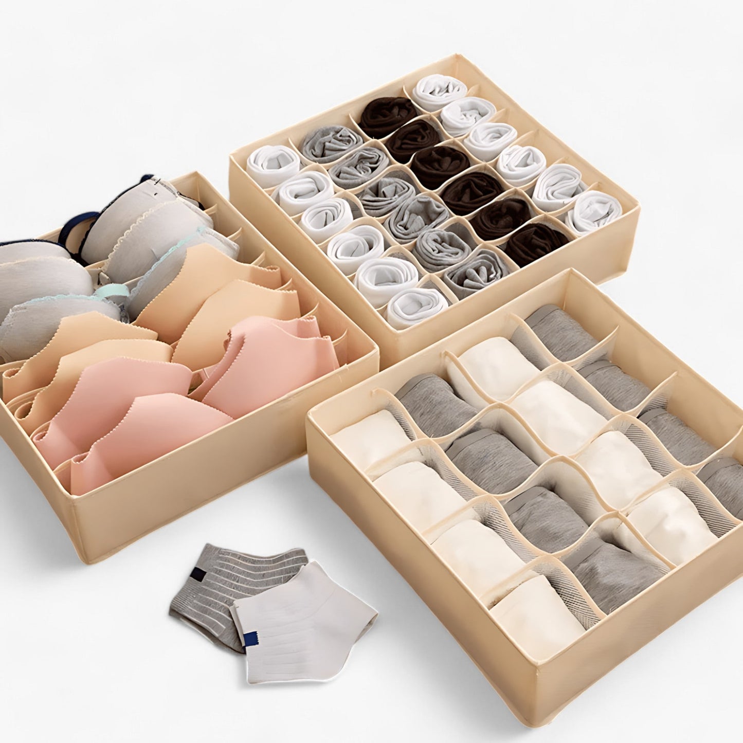 Unterwäsche Organizer | Faltbarer Schubladenteiler - Hält Socken und BHs ordentlich und sortiert