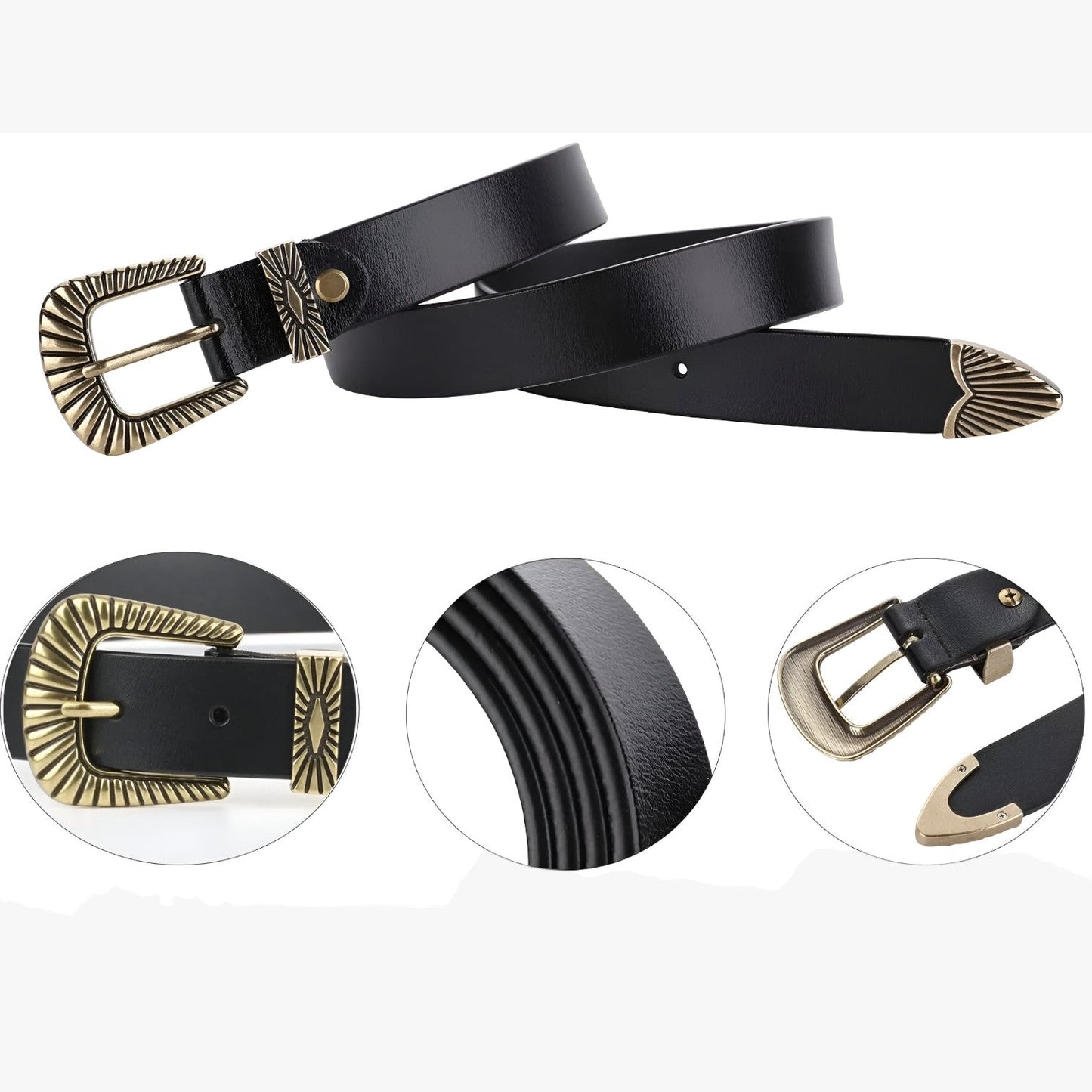 Veronica | Western-Leder Gürtel für Jeans
