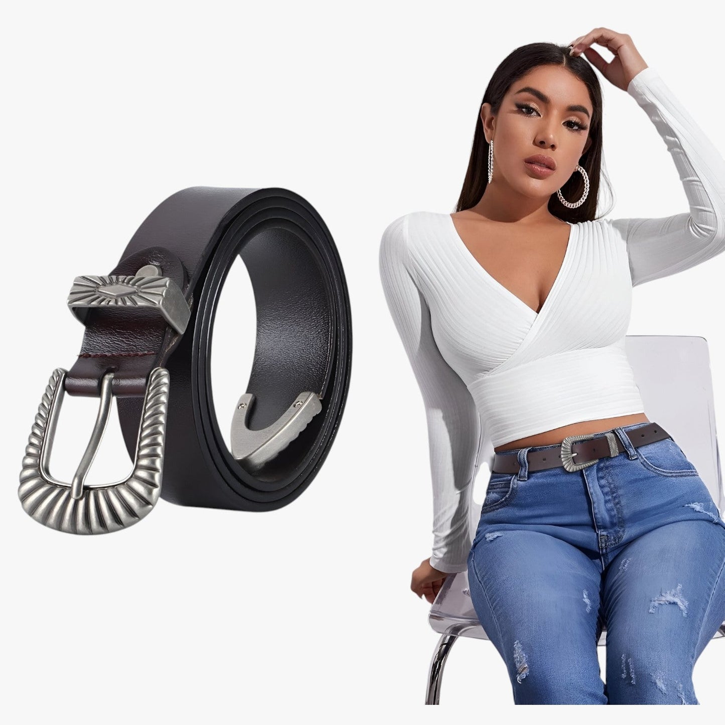 Veronica | Western-Leder Gürtel für Jeans