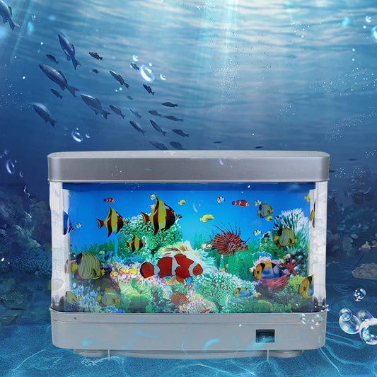 Virtuelles Ozean-Schreibtisch-Aquarium mit LED-Nachtlicht