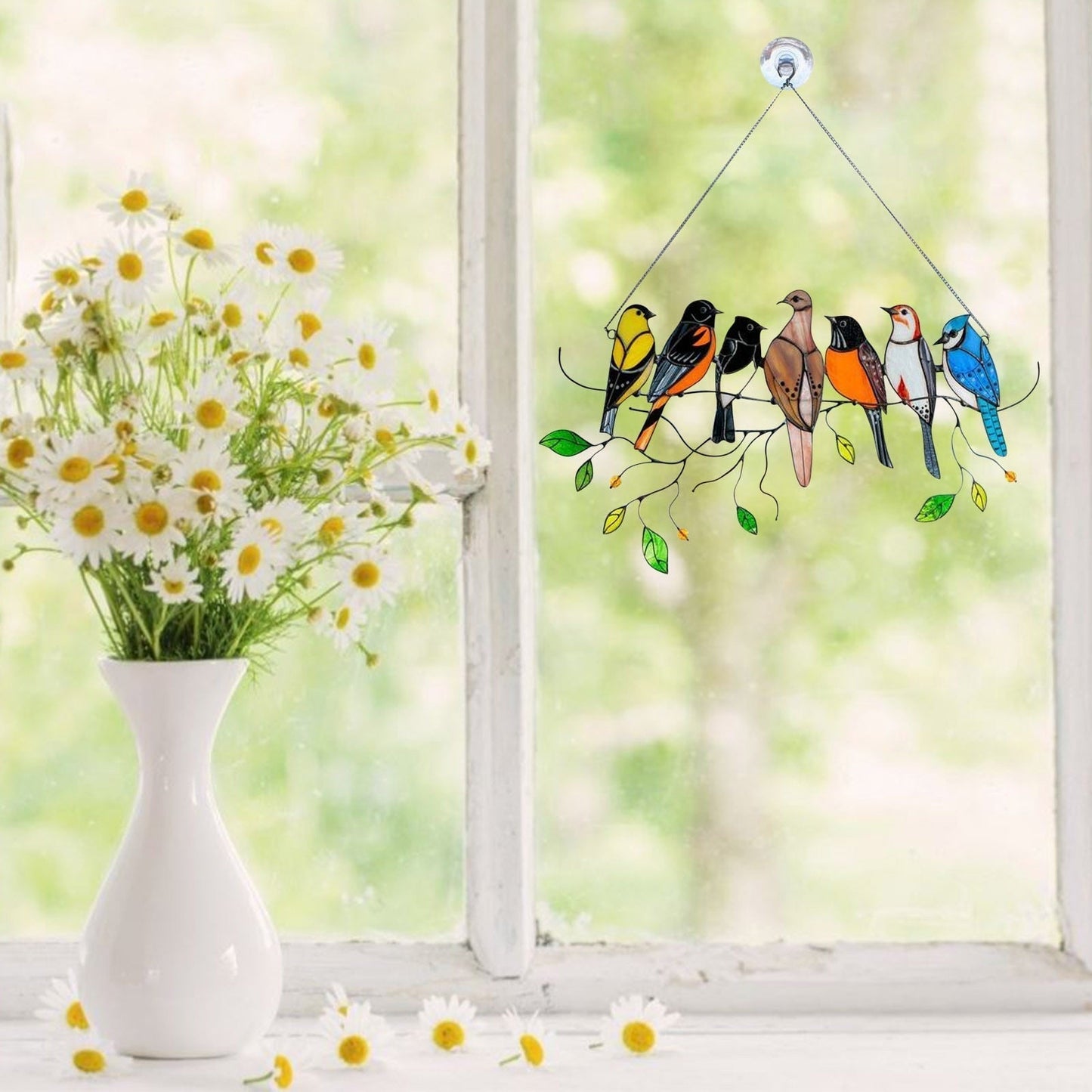 Vogel aus farbigem Glas Sonnenfänger