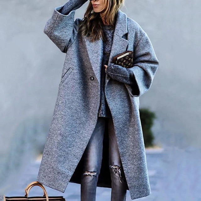 Wanda | Eleganter, warmer Damenmantel mit tailliertem Gürtel