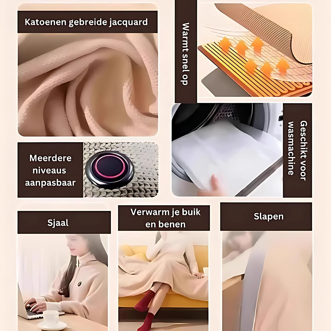 Warme Embrace | Tragbare USB-Heated Schal Decke für Ultimative Wärme