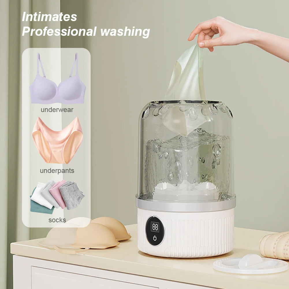Wiederaufladbare Mini-Waschmaschine für Reisen und Zuhause
