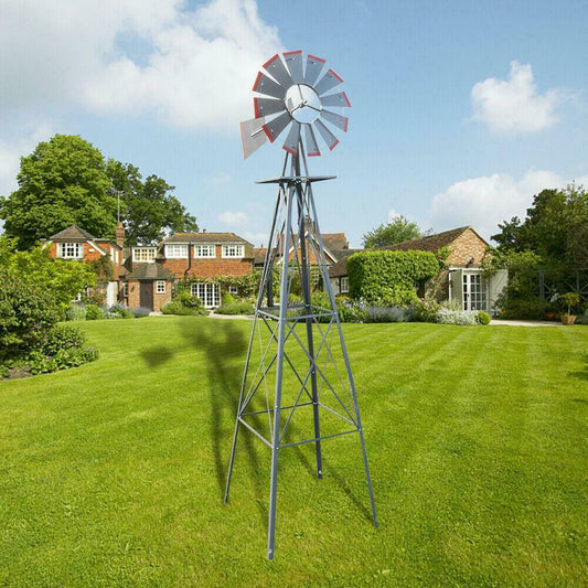 Windmühle 8FT Metall Ornamental - Gartendekoration