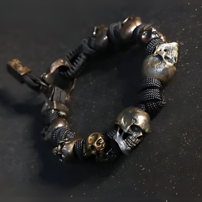 URGO™ | Silber Skull Armband aus Premium Paracord von der Armee
