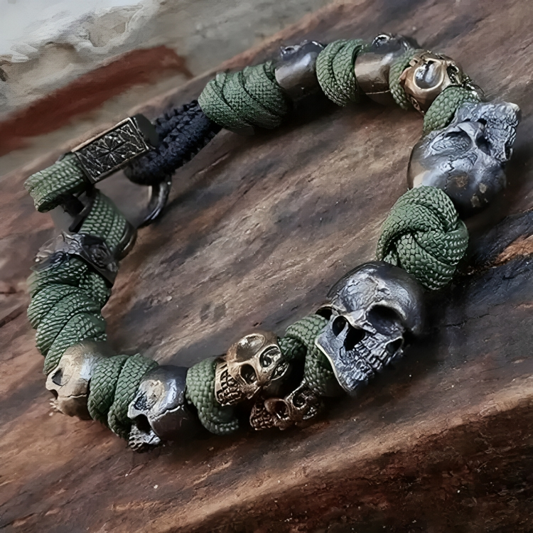 URGO™ | Silber Skull Armband aus Premium Paracord von der Armee