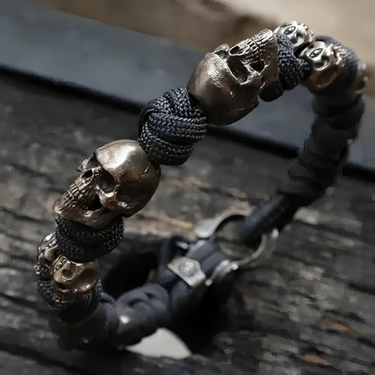 URGO™ | Silber Skull Armband aus Premium Paracord von der Armee
