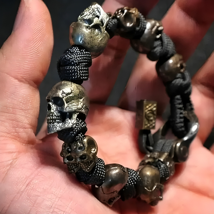 URGO™ | Silber Skull Armband aus Premium Paracord von der Armee