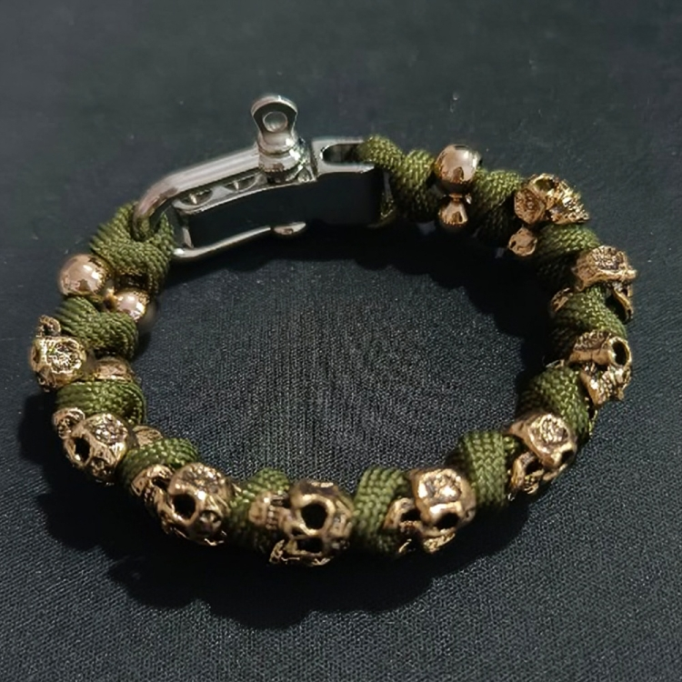 URGO™ | Silber Skull Armband aus Premium Paracord von der Armee