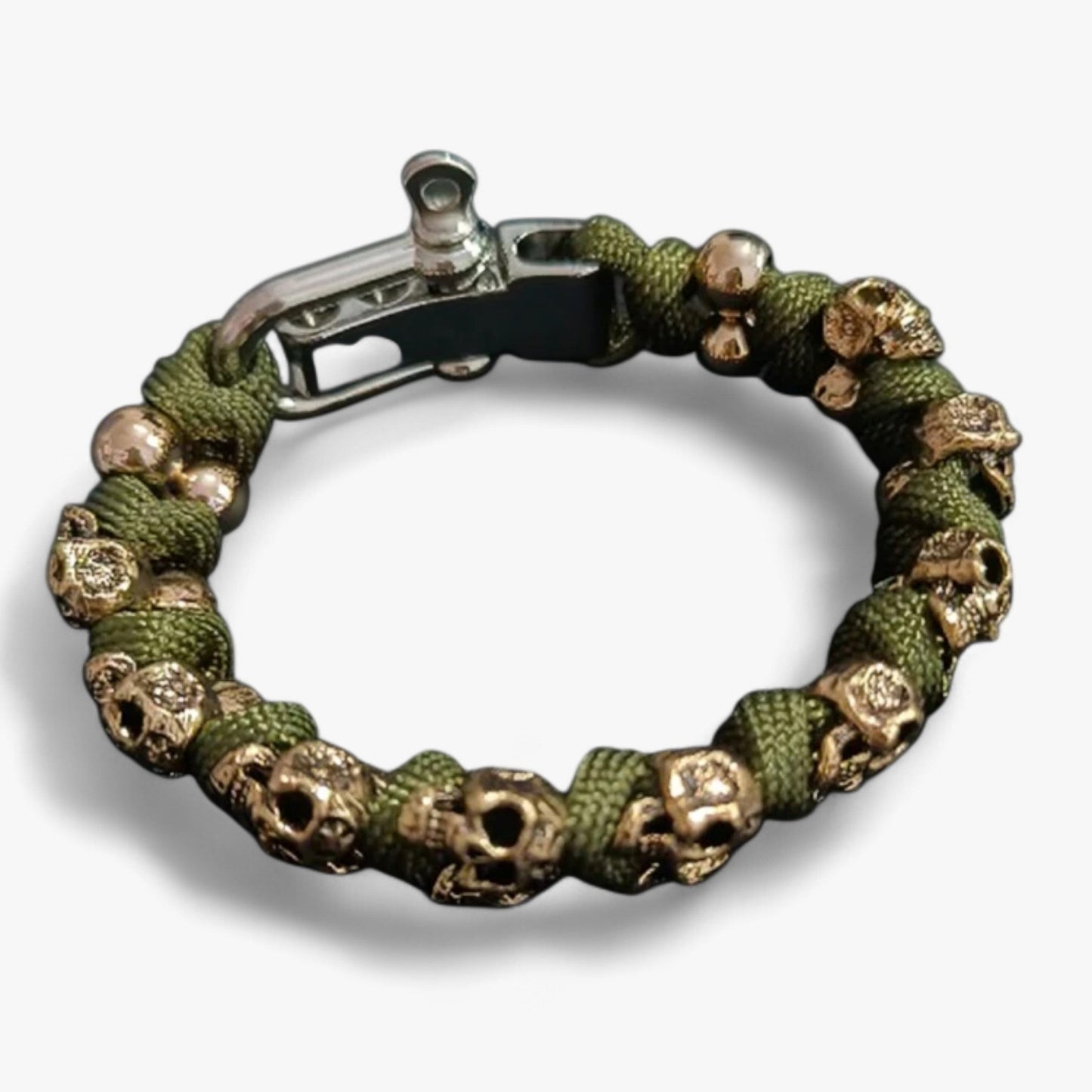 URGO™ | Silber Skull Armband aus Premium Paracord von der Armee