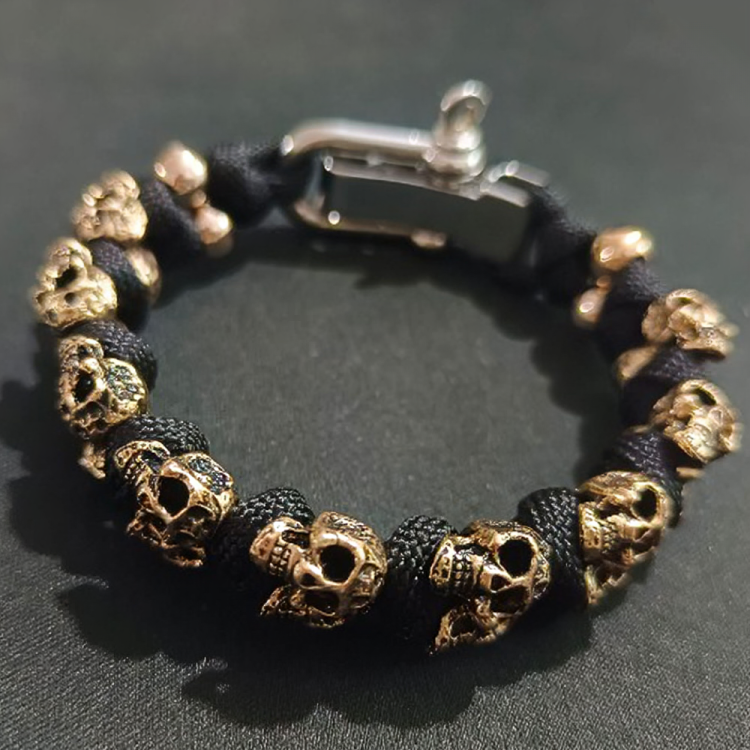 URGO™ | Silber Skull Armband aus Premium Paracord von der Armee